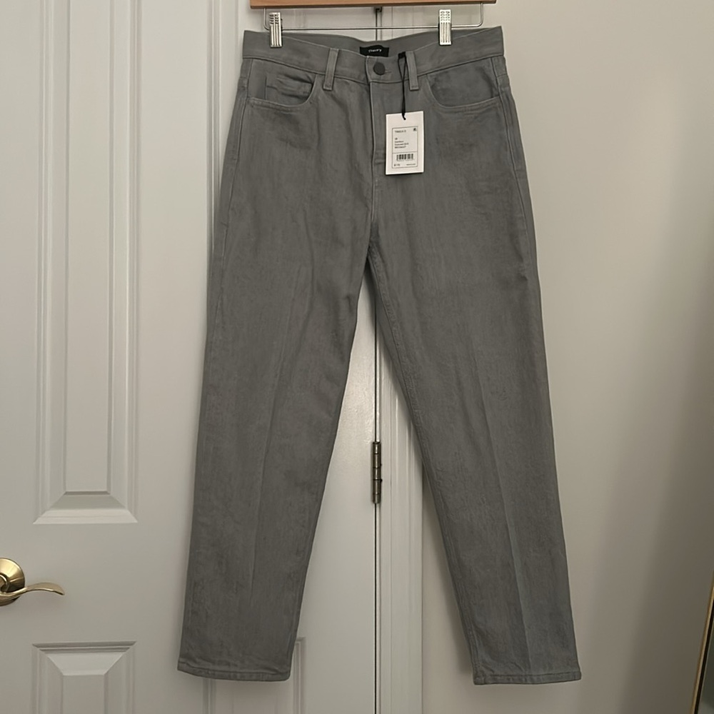 NWT Theory Women's Harbor Gray Straight Leg Jeans